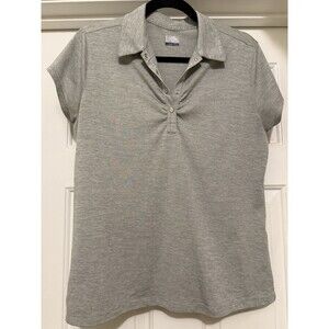 Callaway Golf Shirt Women's L Gray Short Sleeve 1/4 Snap Up Polo Performance Top